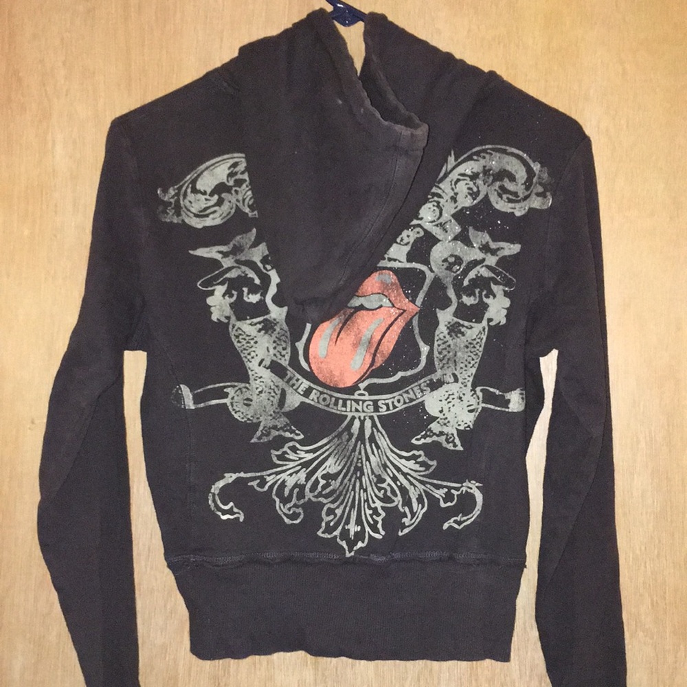 EUC Distressed Rolling Stones hoodie size XS - Picture 10 of 11